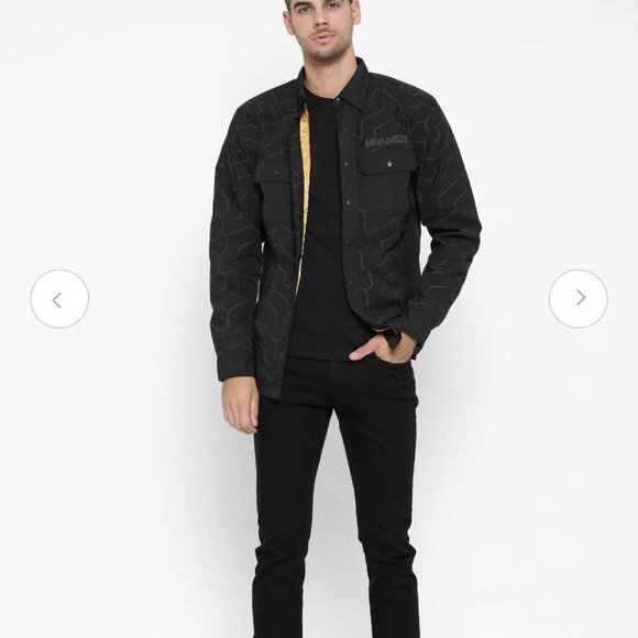 Harley Davidson Snap Front Shirt Jacket Men's size 3XL Gray Black - Picture 12 of 12